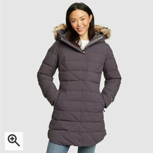 Eddie Bauer Aubergine Sun Valley  Down Puffer Parka Coat Size S